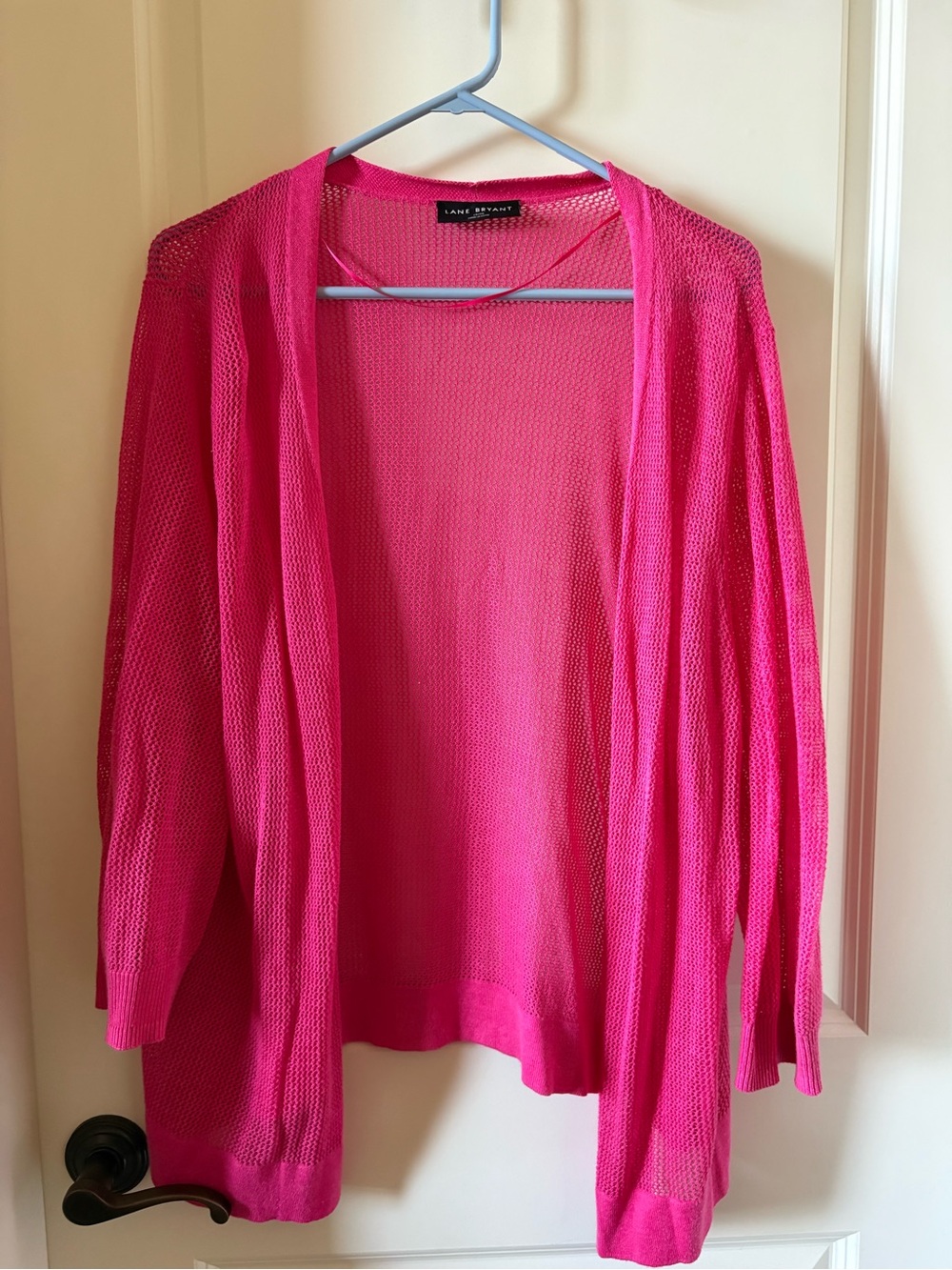 Lane Bryant Vibrant Hot Pink Open Cardigan